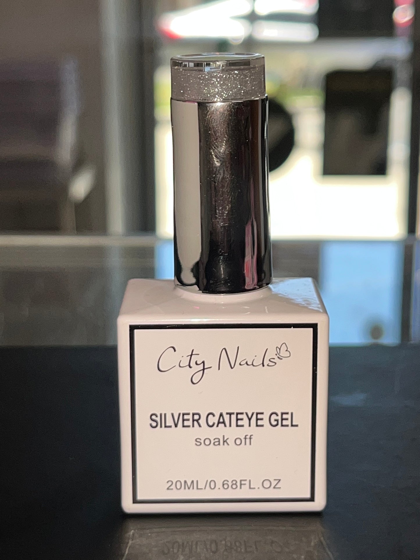 City Nails Silver Cat Eye Gel soak off