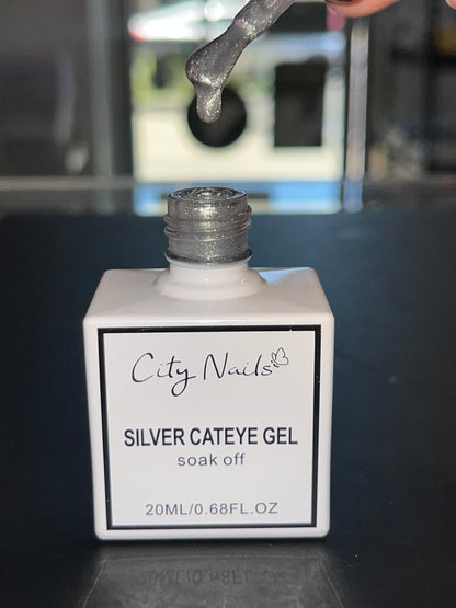 City Nails Silver Cat Eye Gel soak off