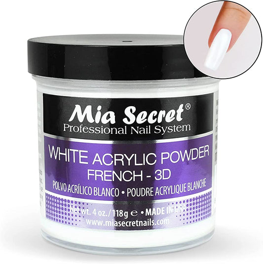 White Acrylic Powder French - 3D
